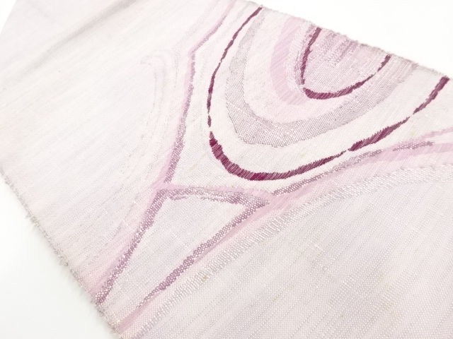 アンティーク　手織り紬抽象模様織り出し名古屋帯